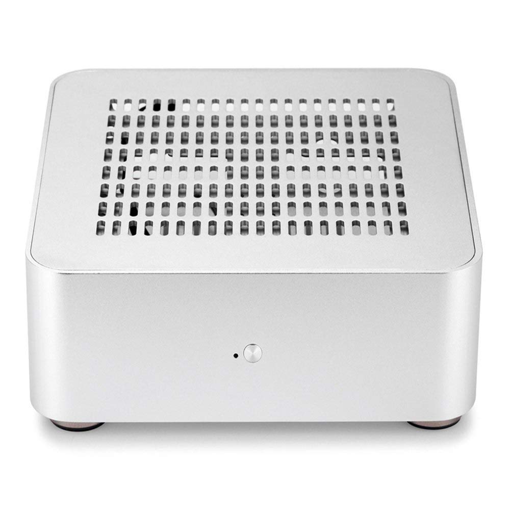 

RGEEK PC Case Desktop All Aluminum Computer Small PC Case (80MM, Silver(Drilling)
