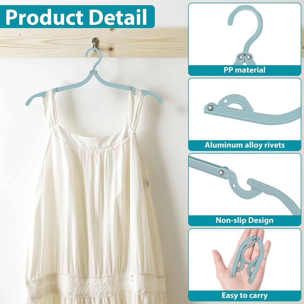 1/20Pcs Travel Hangers Lightweight Portable Clothes Hangers with Non-Slip Grooves Space Saving Foldable Clothes Hanger Plastic