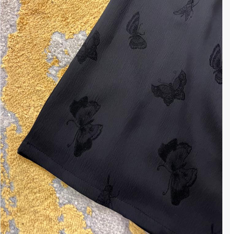 Damen Hochtaillierter Jacquard-Rock mit Quasten, Frühjahr 2025: Schlankmachender, drapierter, gerader Schnitt im neuen chinesischen Stil