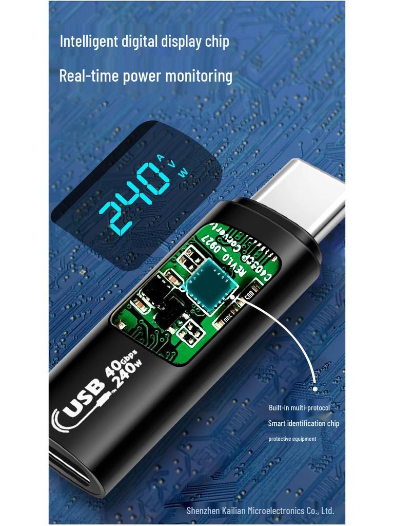 USB4 Display-Adapter 240W mit Spannungsüberwachung, 40G Volle Funktion Typ-C - Exklusiv für Rückkehrer