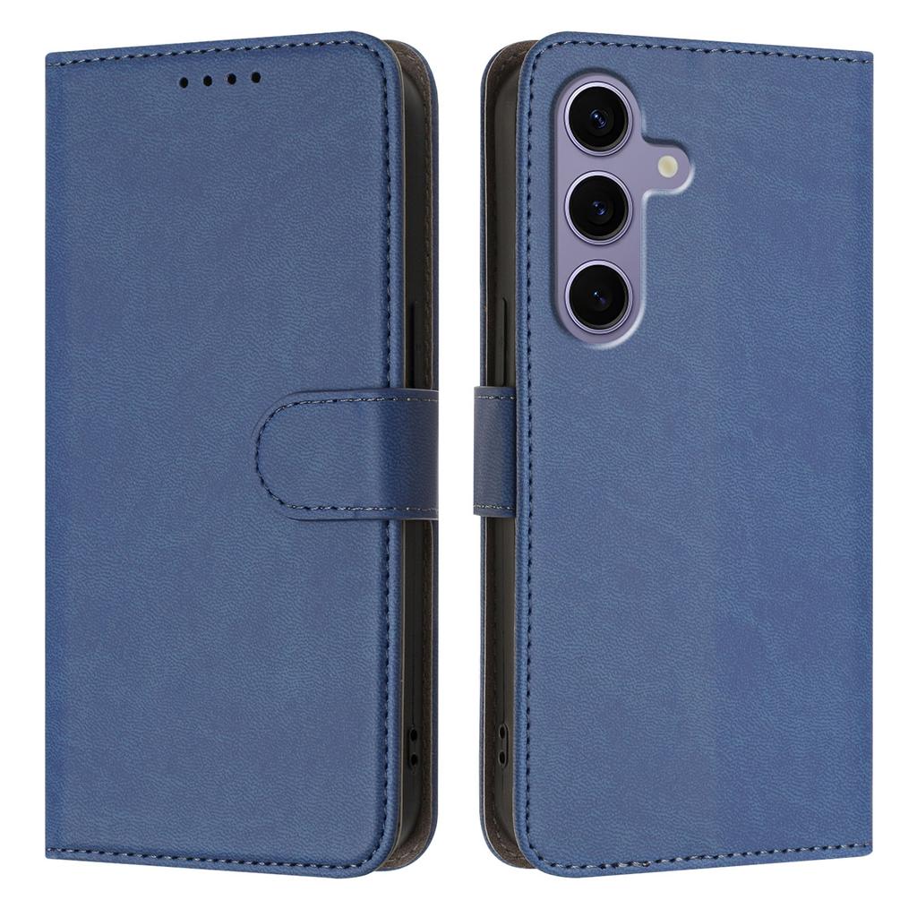 For Samsung Galaxy S25/Galaxy S24 Leather Case Solid Color Phone Cover with Wallet