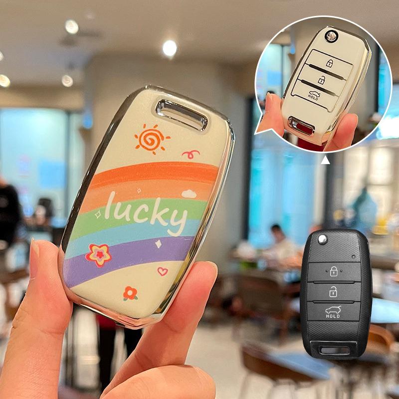 

2026 Hot Car Sticker Soft TPU Car Key Case Cover for Kia K2 KX Rio Sorento K4 Cerato Picanto Stonic Carnival Morning Picanto Ela