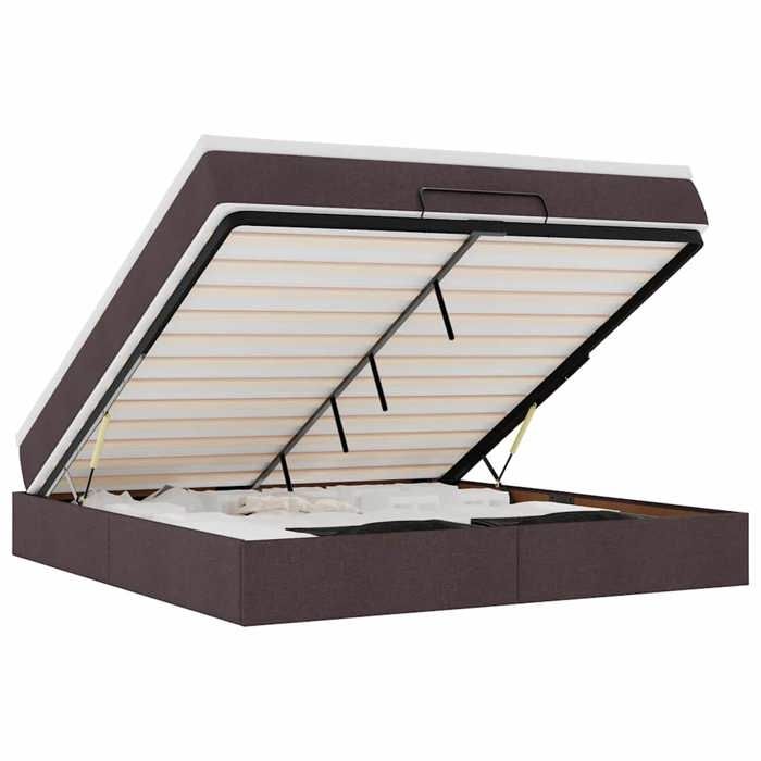 VidaXL Cadre de lit ottoman avec matelas marron foncé 180x200 cm tissu, cadre de lit, cadre de lit rembourré, cadre de lit 3311130
