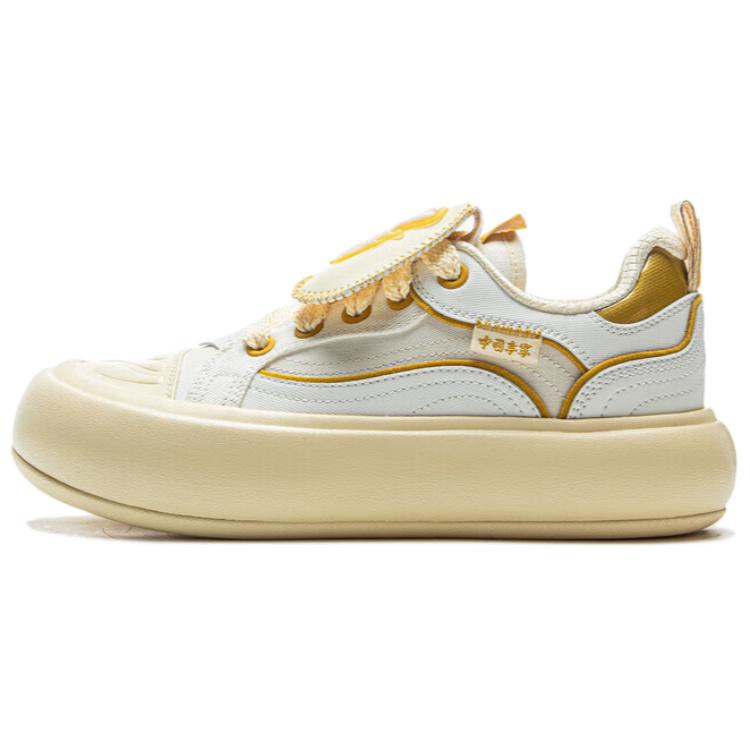 Li Ning Puff Platform Simple Fashion Versatile Comfortable Durable Lightweight Low-Top Skate Shoes Women Skate Shoes AZGV086-2