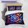 Set Lenzuola 3 Pezzi Stampato Chelsea FC Morbido Delicato sulla Pelle Lavabile Copripiumino e Federe Set Tutte le Stagioni Camera da Letto