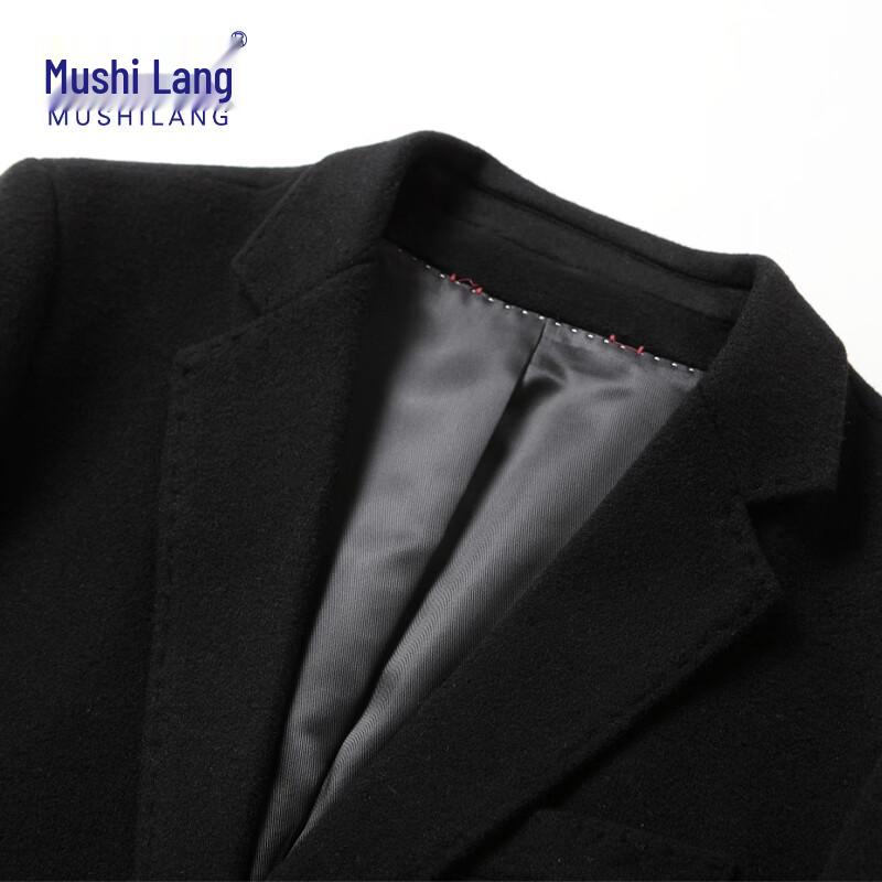 MUSHILANG Men's 100% Wool Mid-length Business Casual Overcoat