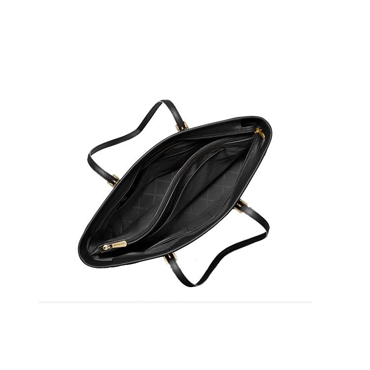 New MICHAEL KORS Jet Set Polyester Tote Bag, Shopping Bag, Handbag, Shoulder Bag Medium Size Women's Black 30F0GTVT6V-BLACK