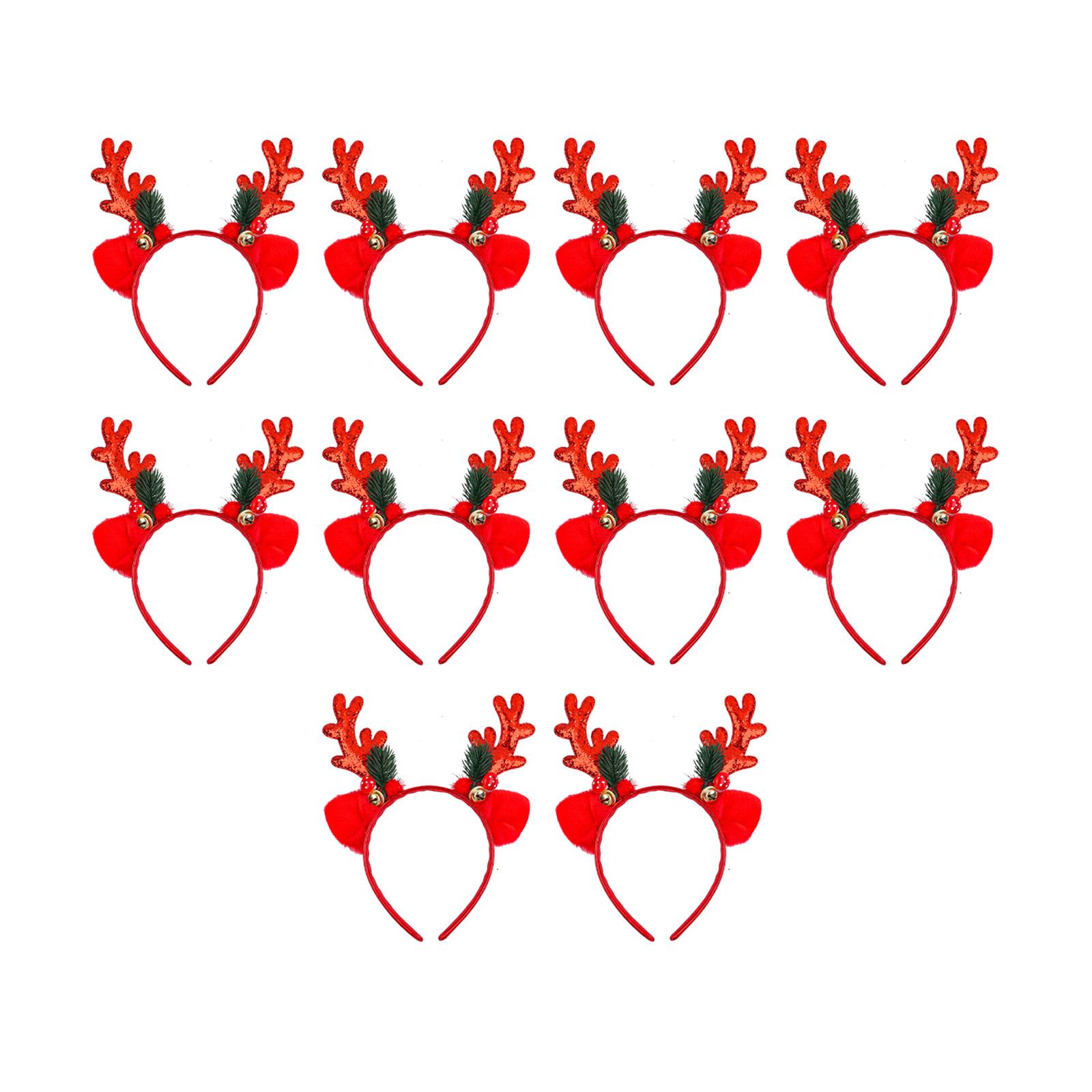 

Рождественская повязка на голову из рогов оленя, праздничная повязка на голову из рогов оленя с пайетками и колокольчиками для любого случая