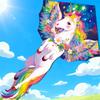 Unicorn Kite For Kids With Polyester Material And Glass Fiber Frame For Outdoor Play And Gift