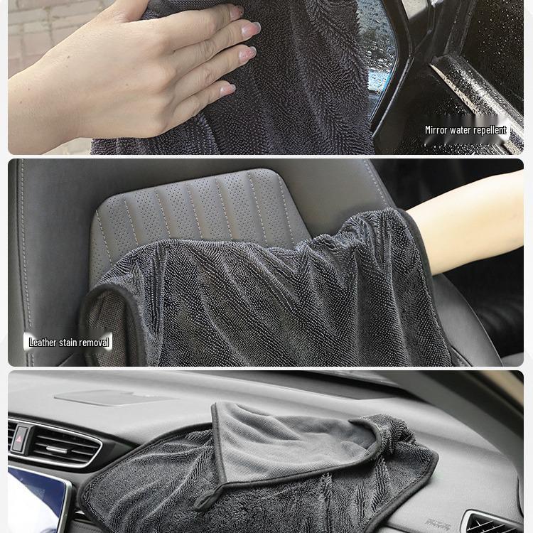 Twisted Pigtail Car Wash Towel: Lint-Free, Soft, and Highly Absorbent, Gentle on Car Paint