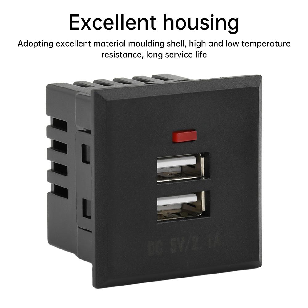 5V 2.1A Dual USB Power Socket Embedded Desktop Socket USB Charging Panel Module For Mobile Phones Tablets Ipad Chargers