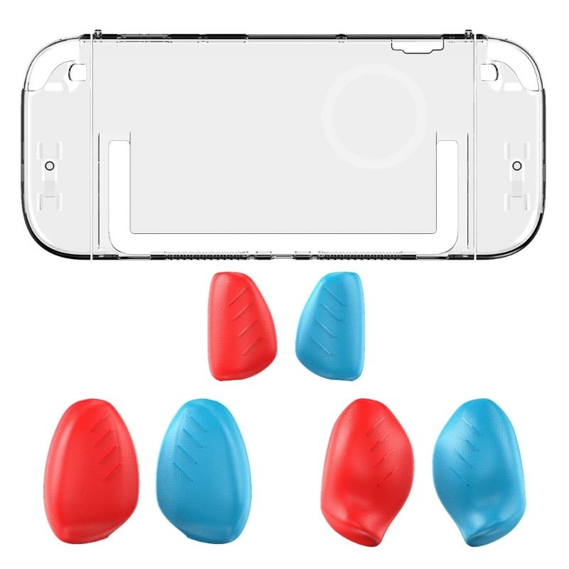 Clear Cover for NS2 Game Console Protective Case with Replaceable Handle Grips Scratchproof Shell Gamepad Sleeve
