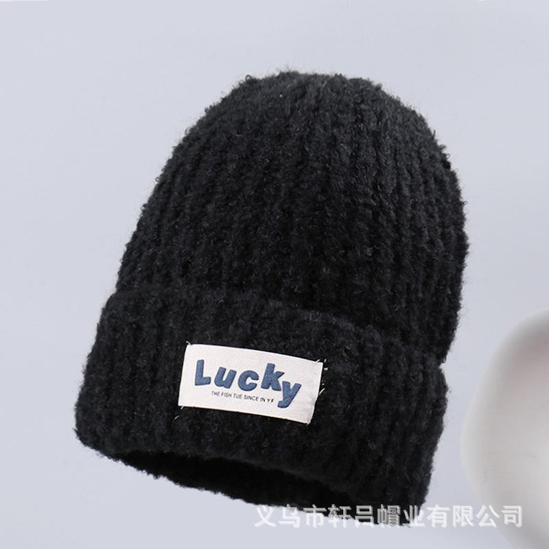 New knitted wool hat children's autumn and winter fashion versatile ear protection warm thickened cold cover cold hat