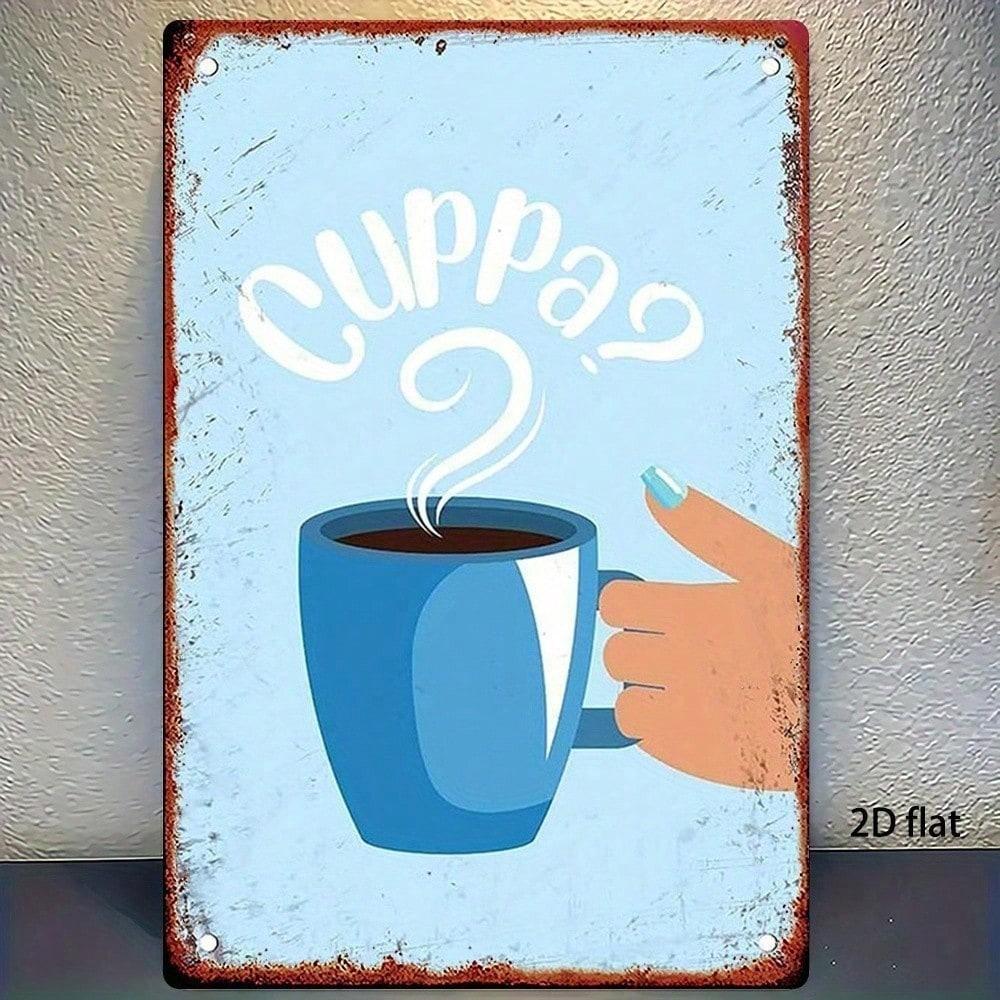 Retro Metal Wall Poster Coffee Lovers Kitchen Bar Home Gift