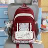 Schoolbag Japanese School Bag Female Cat Letter Plaid Large Capacity Backpack Sweet Versatile Junior High School Girls Light Backpack