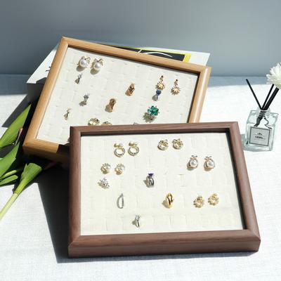 50 Slot Ring Display Plate Ear Studs Bracelet Jewelry Storage Box Wood Organizing Box Ring Tray