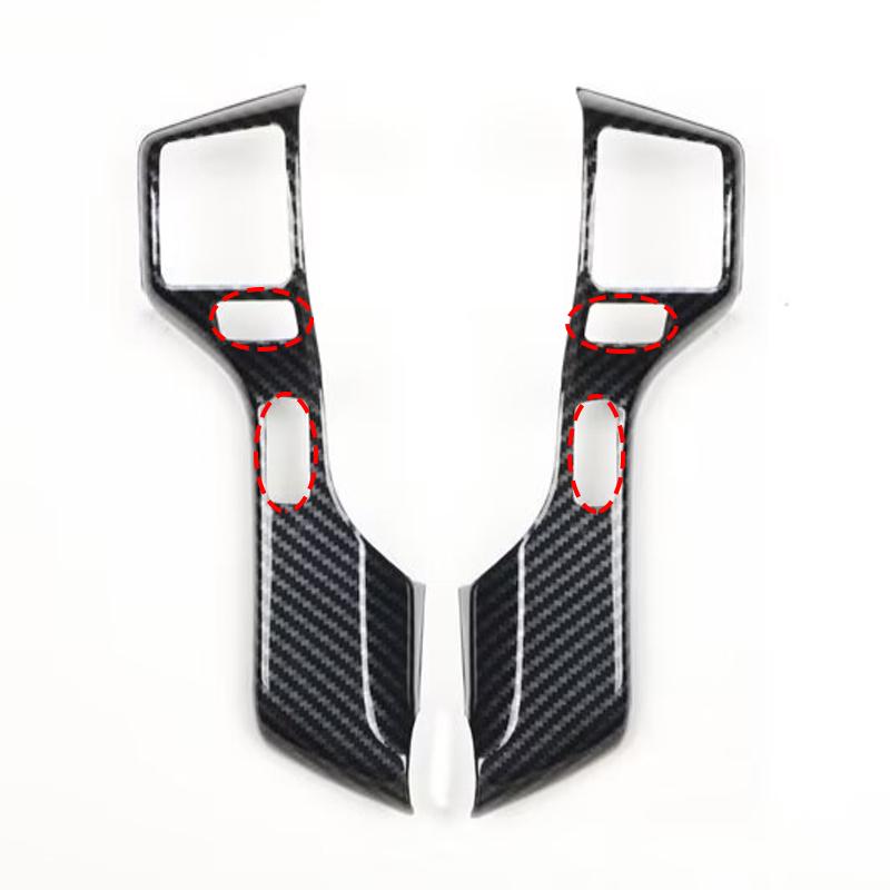 For TOYOTA 4Runner 4 Runner 2010-  CarbonFiber Steering Wheel Trim Direction Control Button Frame Cover Styling Accessories