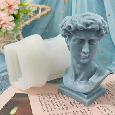 Vaso da Fiori Testa di David Stampo in Cemento Silicone Fioriera Gesso Stampo Arte 3D Vaso Contenitore Fiori Secchi Portapenne Stampi Decorazione Casa