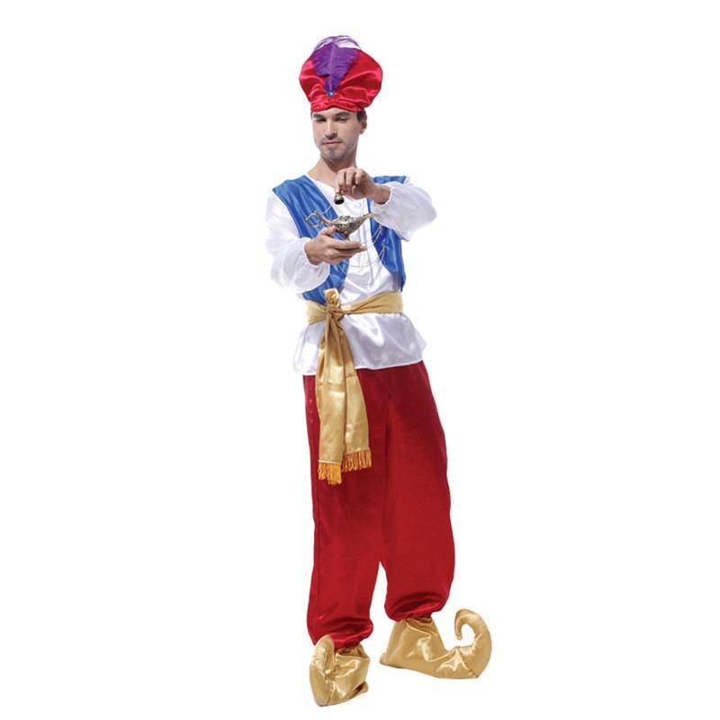 Halloween arabic king costume, ball, male adult search banner magic lamp prince costume