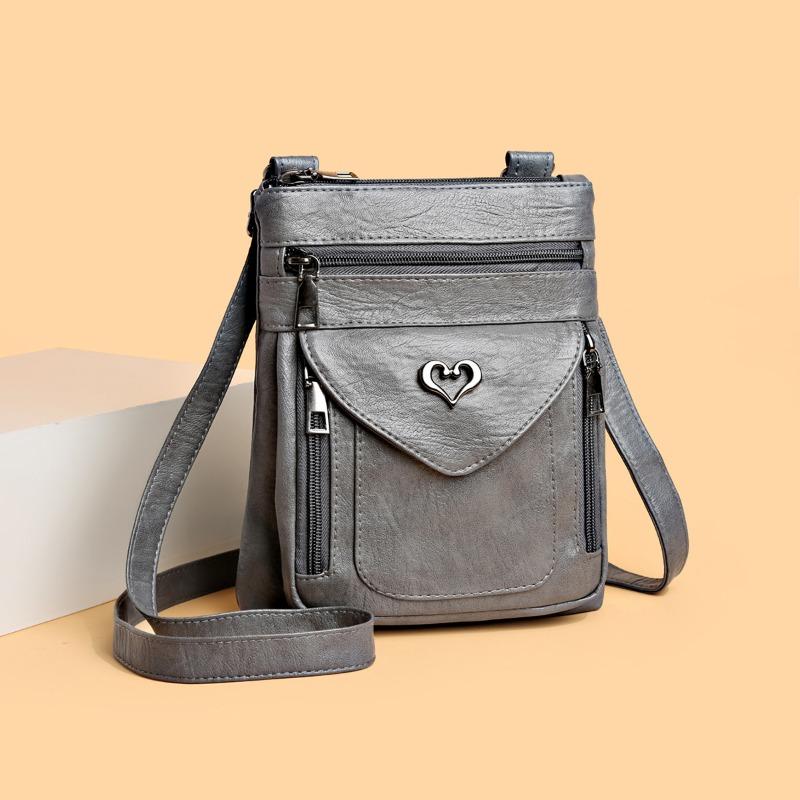 Retro pouzdro na telefon, Módní taška přes rameno, Taška crossbody, Všestranná peněženka na mince, Pouzdro na telefon z měkké kůže