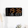 Large Digital Wall Clock Temp Date Week Display Remote Control USB Powered Table Wall-mounted Dual Alarms LED Clocks