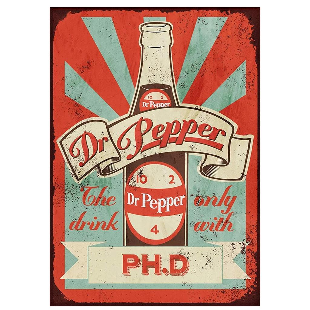 Dr. Pepper Cola Metal Signs Wall Art Posters Plaque Vintage Iron Painting Decoration for Man Cave Home Cafe Garage Club Bars