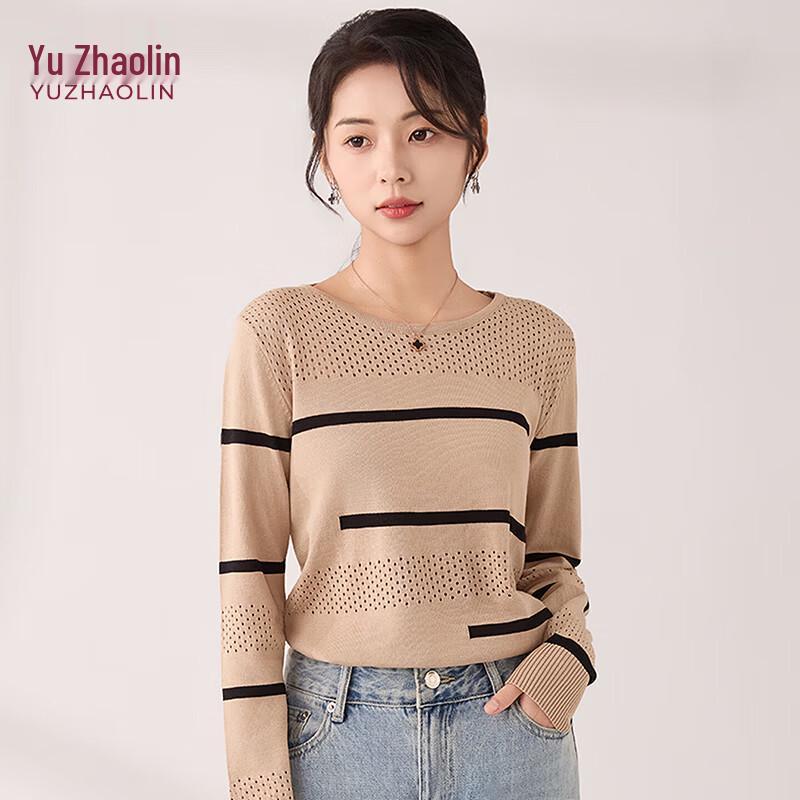 YUZHAOLIN Women s Hollow Knit Long Sleeve Sweater M