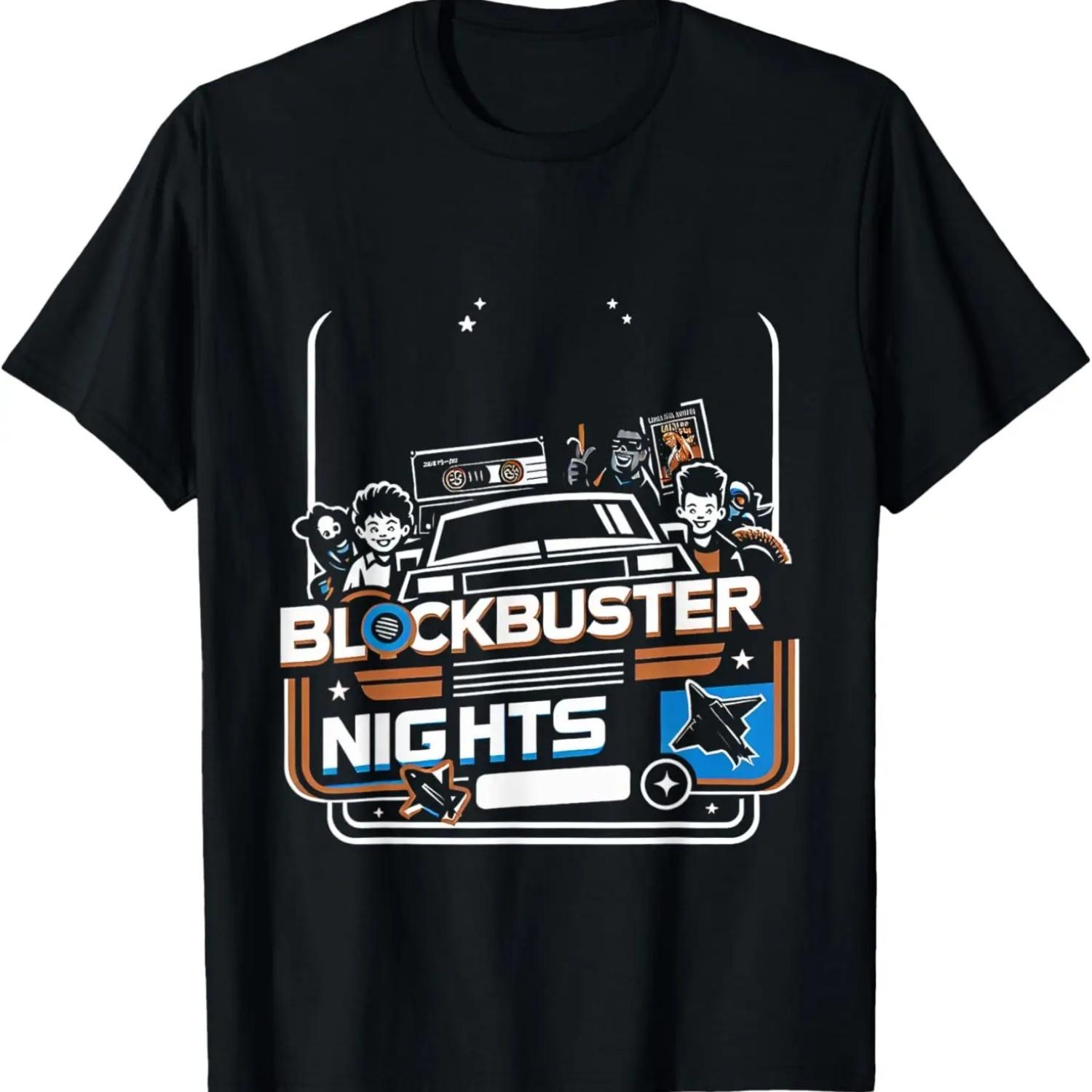 Blockbuster Nights 90s Movie Classics Nostalgic Fun T-Shirt S чёрный