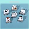 Cute Cartoon Creative Funny Cat Brooch Cartoon Character Magic Cat Metal Badge Bag Accessories Pin