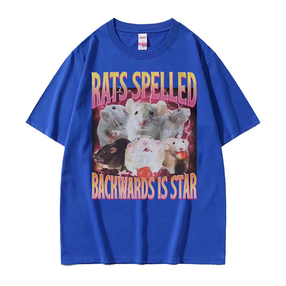 Funny Rats Spelled Backwards Is Star Printed Tshirts Fashion Short Sleeve Summer Men Women Casual Oversized Tshirt Streetwear
