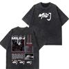 Rapper Milo J Album Tour Vintage Washed T Shirts Mens Women Clothing Harajuku Hip Hop Tshirts Short Slevee Oversized Tshirts