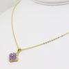 [Your and My Jewelry Box] SV Gold Natural Lavender Jadeite Pendant Necklace with White Topaz 14102 [May Birthstone] [Gift Wrapped]