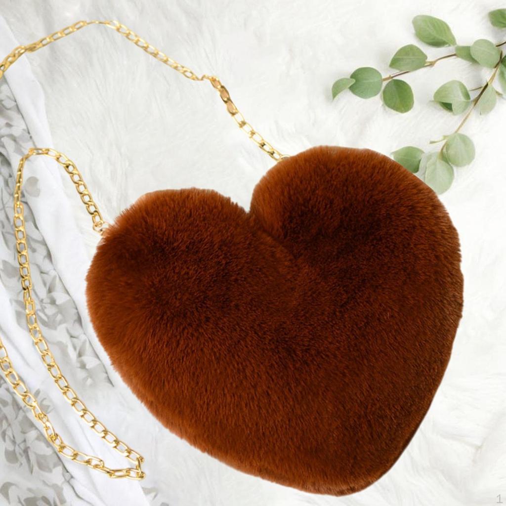 Herzförmige Umhängetasche Kunstfell Umhängetasche für Reise Date Party Täglichen Gebrauch