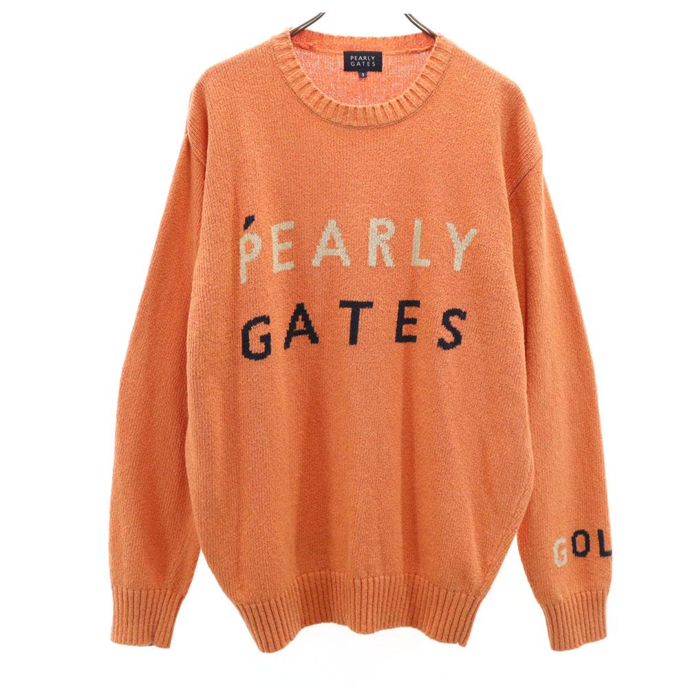

PEARLY GATES golf Long sleeve knit 3 Orange sweater Men s Used