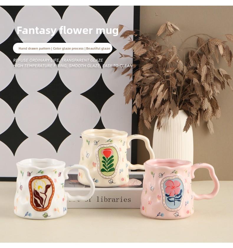 High Value Creative Ceramic Coffee Mug for Women Luxury Home Cafe Cup Exquisite Milk Cup Breakfast Cup Light Luxury