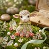 Enamel Animal Brooch Rhinestone Lamb Badge Pin Beautiful Lapel Zinc Zinc Alloy Pin  Couples
