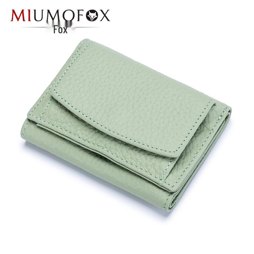 RFID Blocking Japanese Cowhide Women's Ultra-Thin Mini Wallet