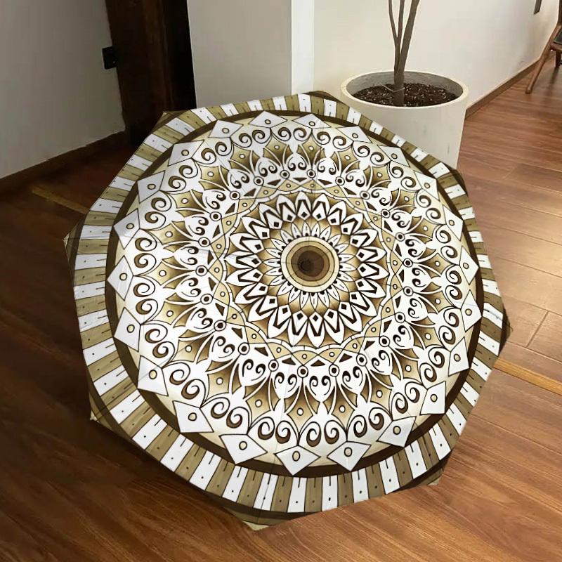 

1pc Mandala Pattern Automatic Open/Close Umbrella, Folding Compact Umbrella with Lightweight Design for Women/Men yy251011069