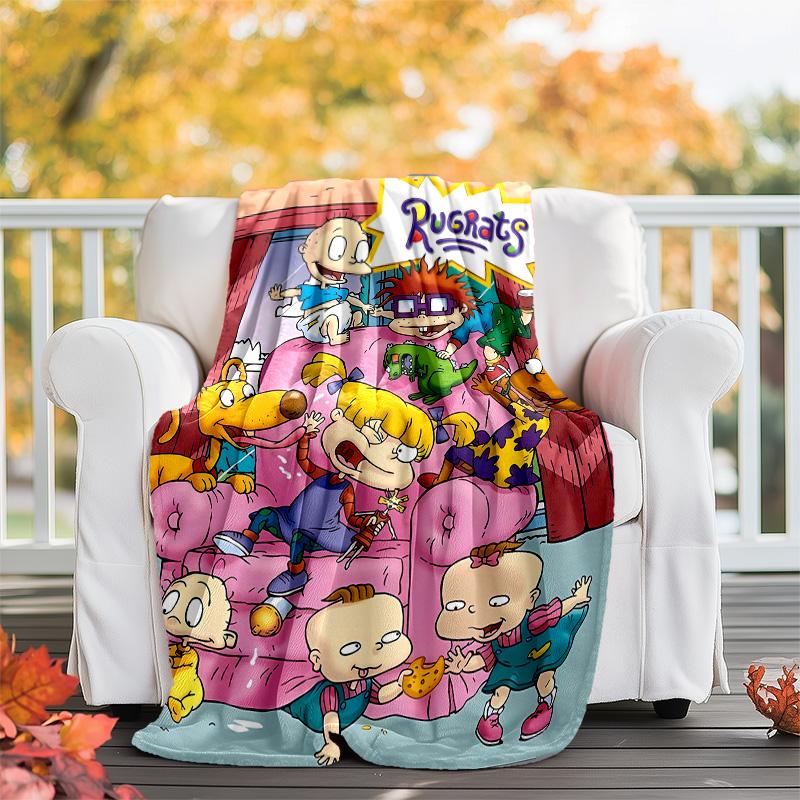 1pc Rugrats in paris2 Theme Blanket - Digital Print, Polyester, Cozy for All Seasons, Perfect for Outdoor, Camping, and Travel