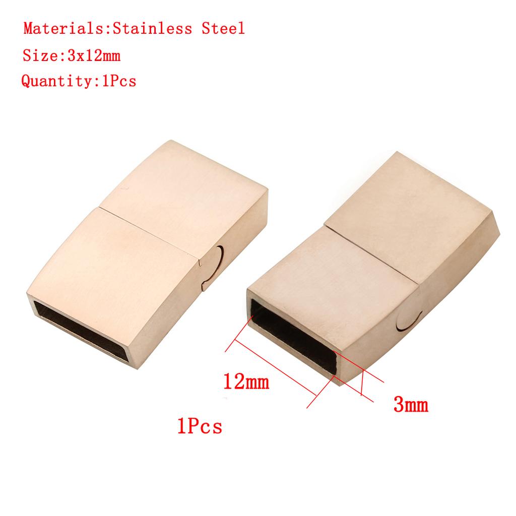 Jewelry Findings Leather Bracelet Clasp DIY Magnet Hook Rhodium Magnetic Clasp Flat Hole 15*3mm