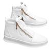 2024 Men's Summer Leather High-Top Sneakers: Breathable, Thick-Soled White Casual Shoes