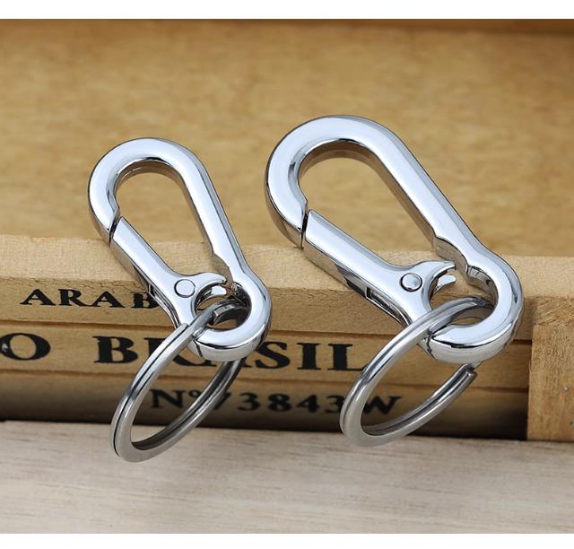 Men's High-End Metal Keychain: Thickened Spring Quick Release Ring Pendant