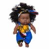 Black  Black Baby Cute Curly Black 8-Inch Vinyl Baby Toy