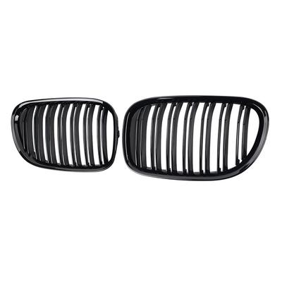 2 Lijn Dubbele Lijn Racing Grill Auto Voorkant Niergrille Grilles Glanzend Zwart Voor BMW F01 F02 F03 F04 740i 750i 7 Serie 2009-2015