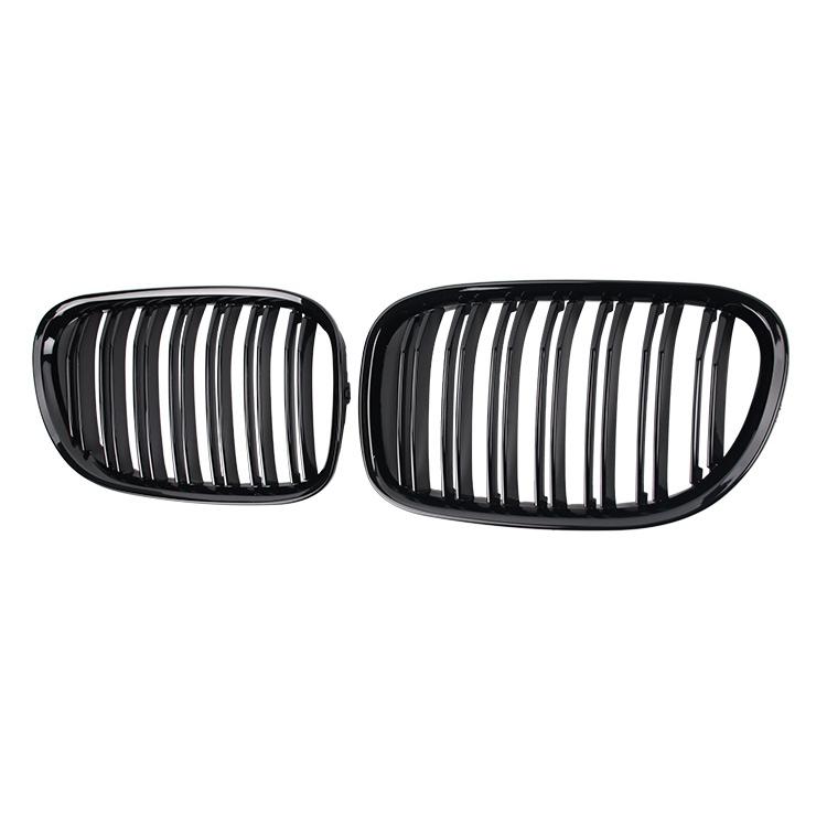 2 Streifen Doppelstreifen Renngrill Auto Front Nierengrill Gitter Glänzend Schwarz Für BMW F01 F02 F03 F04 740i 750i 7er 2009-2015