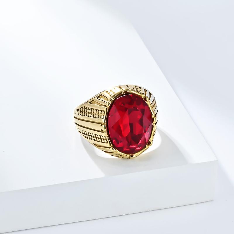 Glas Zirkon Geometrie Ringe Edelstahl Herren Personalisiert Hochwertiges Gefühl Boutique Ring Modeschmuck
