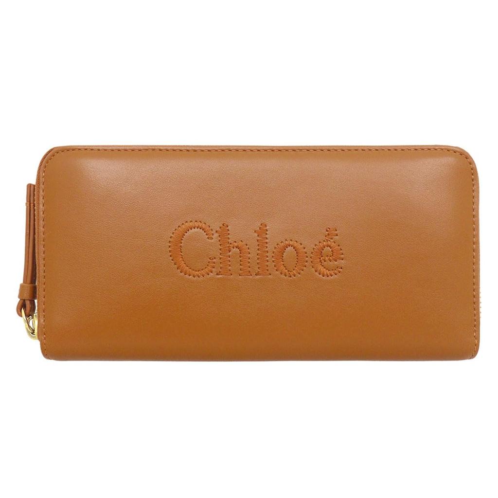 Wallet CHC23AP970 I10 Caramel SENSE Sense Shiny Calf Leather Long Zip Wallet [Chloe] (long Wallet) Women's [Brand] [Item]