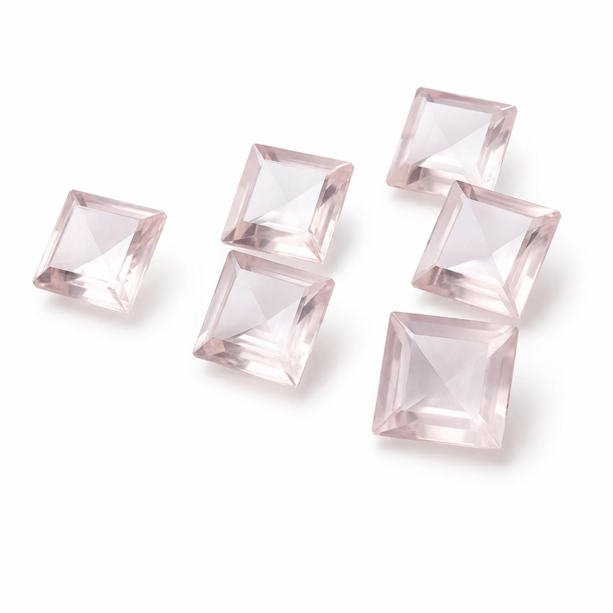 AAA Rose Quartz Square Faceted Gemstone Calibrated Loose Stone Natural Pink Quartz Love Stone for Jewelry Making Cabochon Supply 5mm розовый