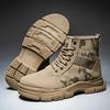 Fashion Men's Boots Winter Canvas Plush Warm High Top Comfortable Non Slip Outdoor Boots Lace Up Platform Short Boots Outdoor Shoes