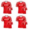 Switzerland Football Jersey V-Neck Swiss Cross Flag Print Quick Dry Soccer Shirt for Women Kids